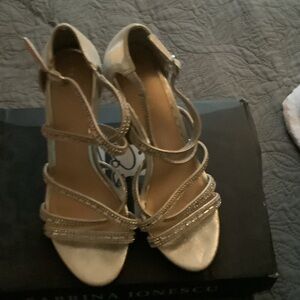 Kelly & Katie Gold Strappy Heels